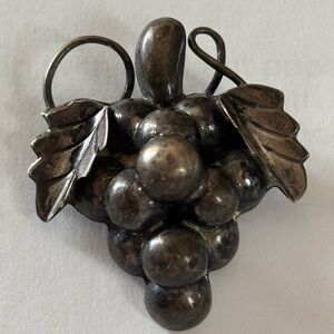 Vintage Silver Grape Brooch